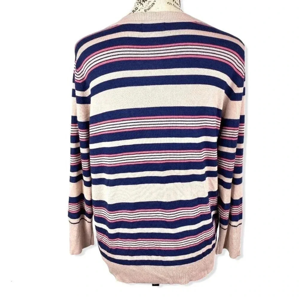 Halogen, Stripes Button Down Cardigan, Medium - image 2